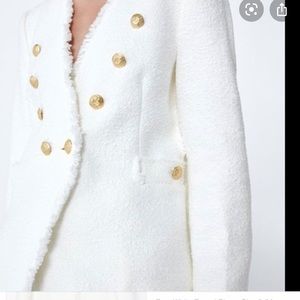 zara white tweed jacket